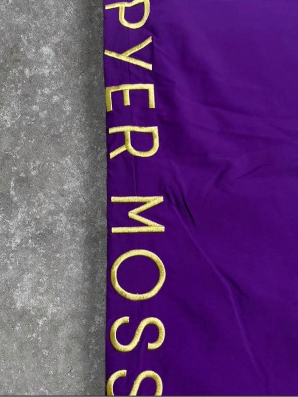 Men’s Reebok x Pyer Moss Purple Jogger Pants with Yellow Logo Accents - Picture 3 of 8